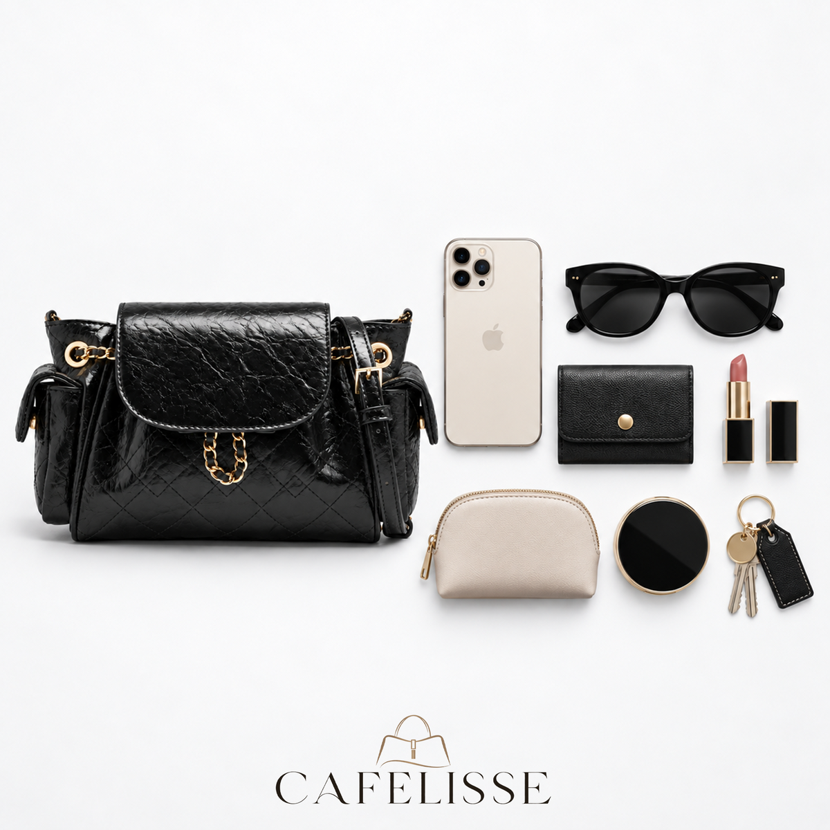CAFELISSE® | Virelle Quilted Chain Shoulder Bag