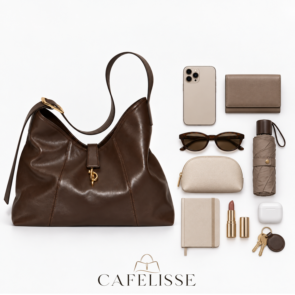 CAFELISSE® | Elara Soft Hobo Shoulder Bag