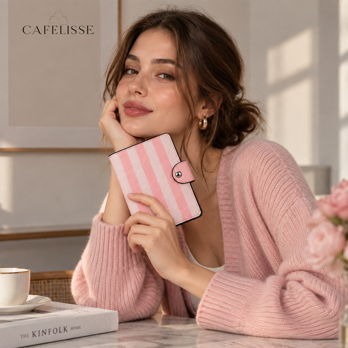 CAFELISSE® | Rosalie Striped Long Wallet