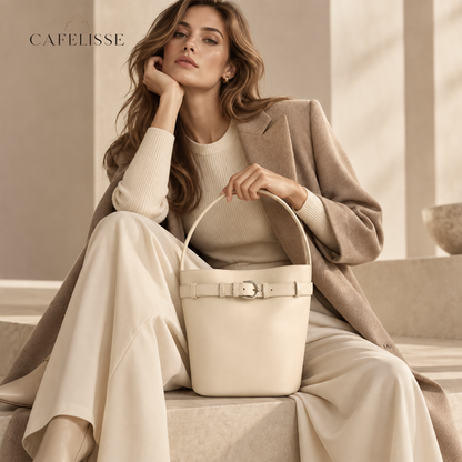 CAFELISSE® | Amelie Belted Bucket Shoulder Bag