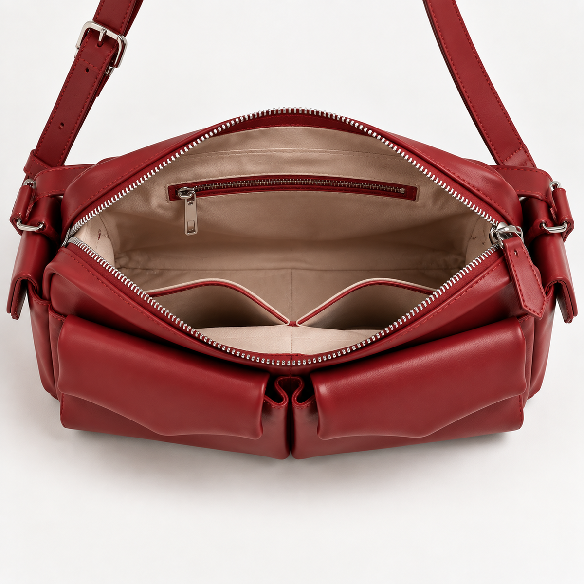 CAFELISSE® | Marielle East-West Multi-Pocket Shoulder Bag