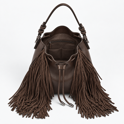 CAFELISSE® | Sienna Fringe Bucket Shoulder Bag