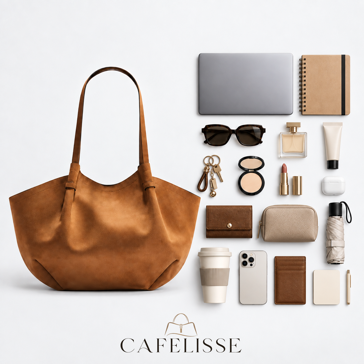 CAFELISSE® | Aurelia Soft Suede Tote Bag