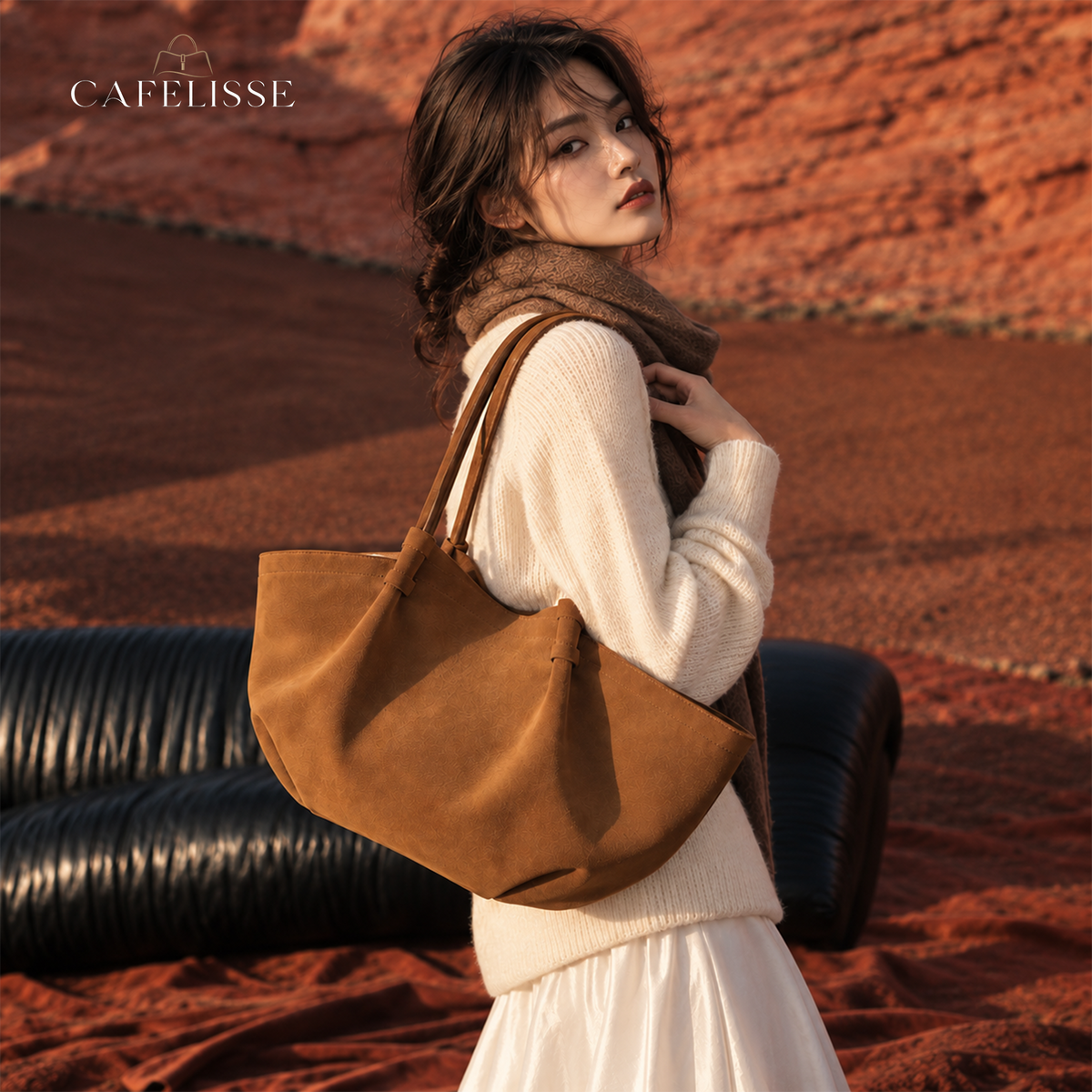 CAFELISSE® | Aurelia Soft Suede Tote Bag